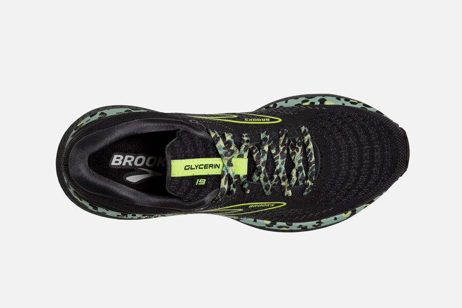 Brooks Glycerin 19 Road Running Shoes Womens Black/Green 980261-HBG